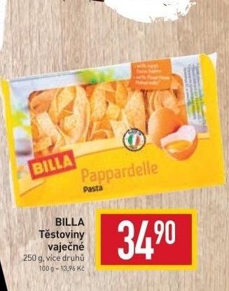 Těstoviny vaječné Billa