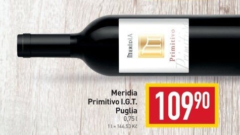 Víno Primitivo IGT Puglia Meridia