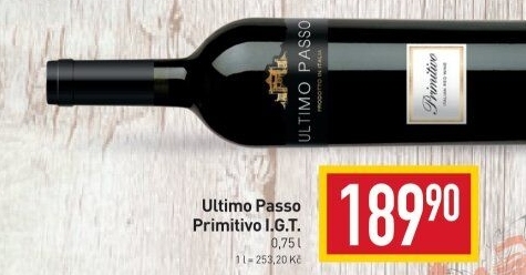 Víno Primitivo IGT Ultimo Passo