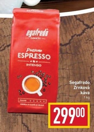 Zrnkové kávy Segafredo