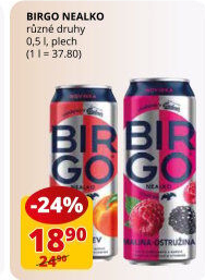 Nealkoholické pivo ochucené Birgo