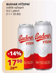 Pivo světlé výčepní Budweiser Budvar