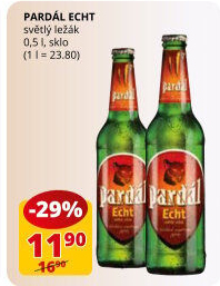 Pivo světlý ležák 11° Echt Pardál