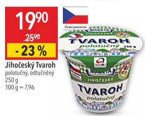 Tvaroh polotučný Jihočeský Madeta