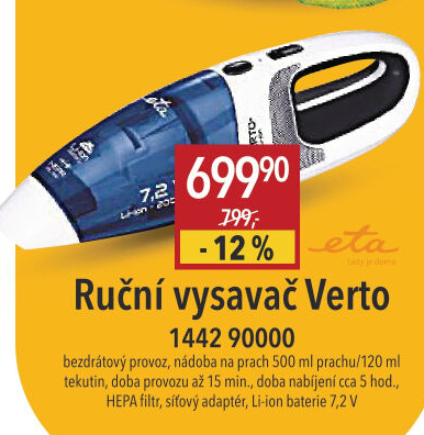 Ruční vysavač Eta Verto 1442 90000