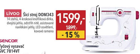 Šicí stroj DOM343 Livoo