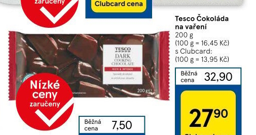 Čokoláda na vaření Tesco