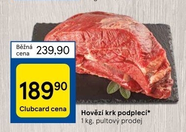 Hovězí přední bez kosti - krk podplečí