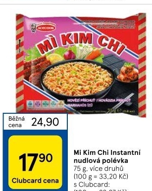 Instantní polévky Mi Kim Chi Vina Acecook