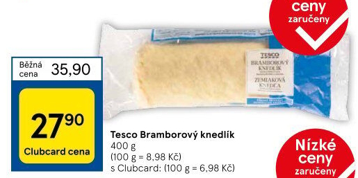 Knedlík bramborový Tesco