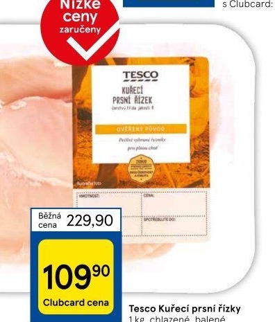 Kuřecí prsní řízky Tesco