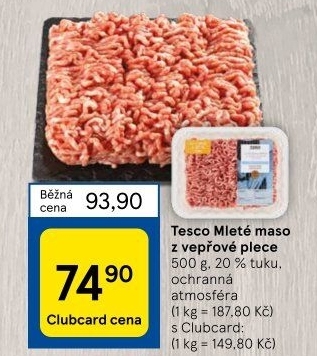 Maso mleté vepřové Tesco