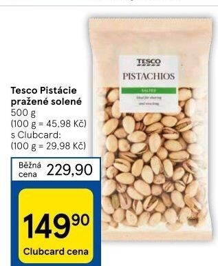 Pražené pistácie Tesco