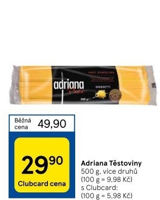 Těstoviny semolinové Adriana