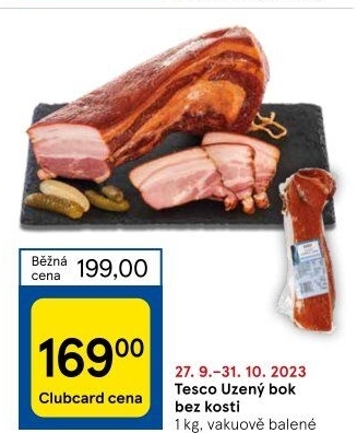 Uzený bok bez kosti Tesco