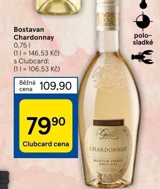 Víno Chardonnay Gold Bostavan