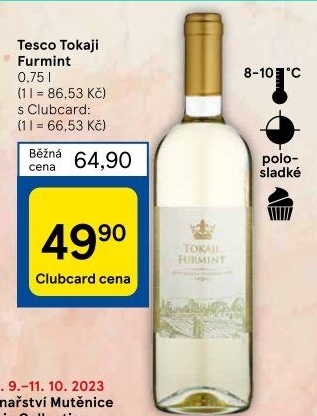 Víno Furmint Tokaji Tesco