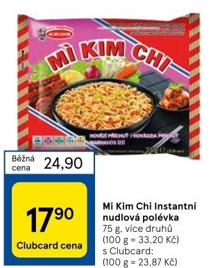 Instantní polévky Mi Kim Chi Vina Acecook