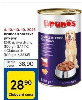 Konzerva pro psy Brunos