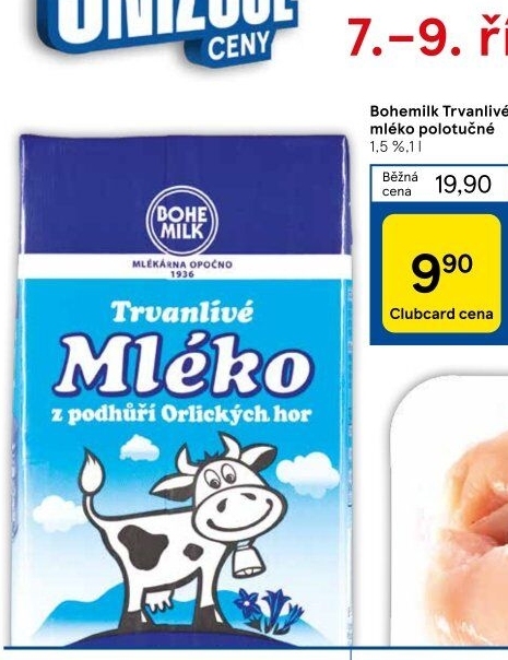 Mléko trvanlivé Bohemilk - 1,5% polotučné