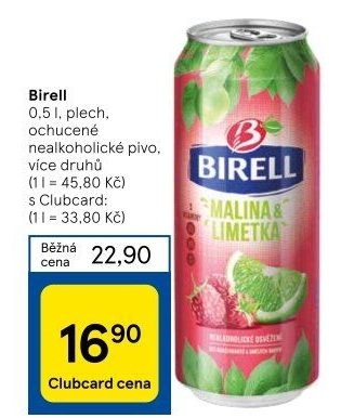 Nealkoholické pivo ochucené Birell