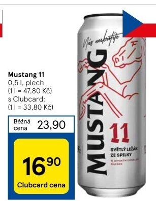 Pivo světlý ležák Mustang 11° Ostravar