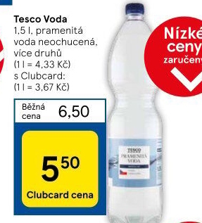 Přírodní voda Tesco