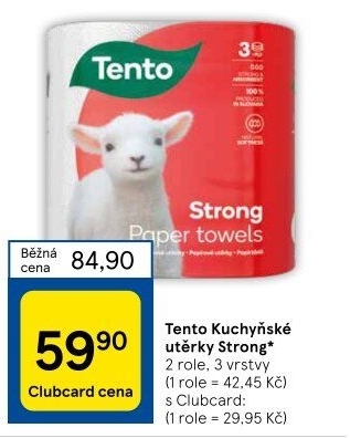 Utěrky kuchyňské 3vrstvé Strong Tento