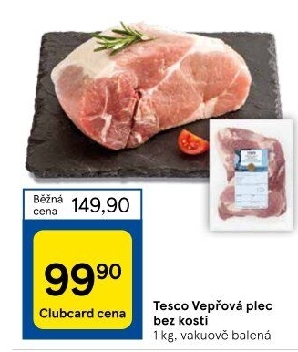 Vepřová plec bez kosti Tesco