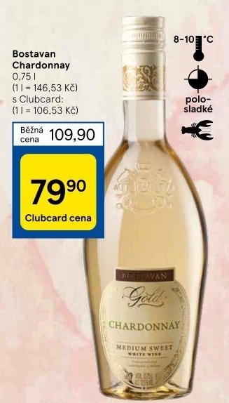 Víno Chardonnay Gold Bostavan
