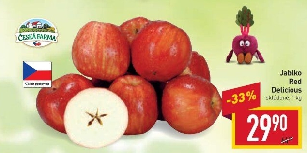 Jablka Red Delicious Česká farma
