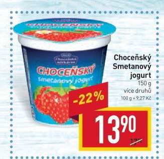 Jogurt smetanový ochucený Choceňský