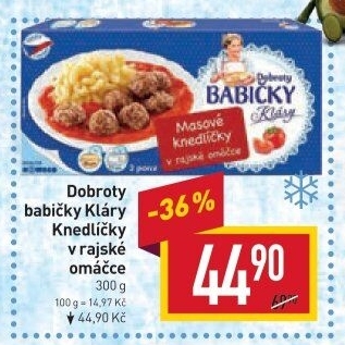 Knedlíčky masové v rajské omáčce mražené Dobroty babičky Kláry