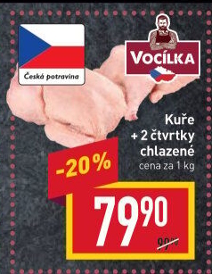 Kuře + 2 čtvrtky Vocílka