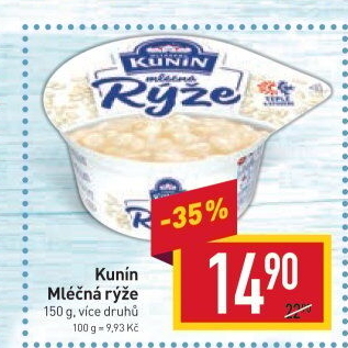 Mléčná rýže Mlékárna Kunín