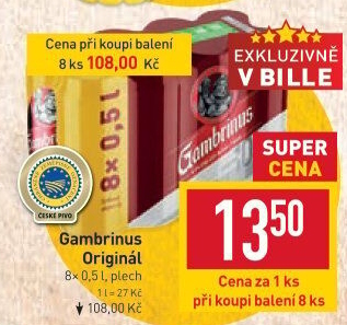 Pivo světlé výčepní Originál 10° Gambrinus