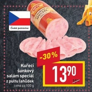 Salám šunkový kuřecí speciál Vodňanské kuře