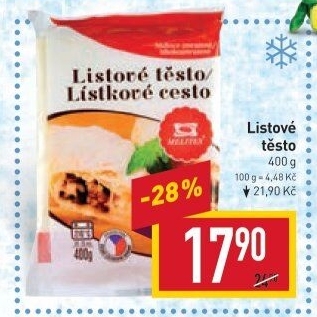 Těsto listové mražené Melites