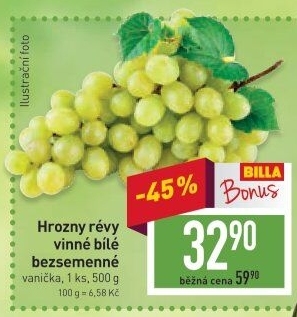Hrozny bílé bezsemenné