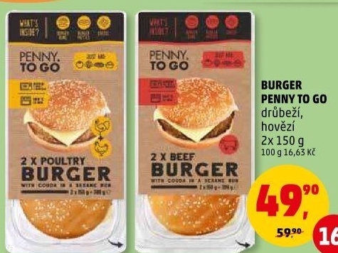 Drůbeží burger Penny To Go