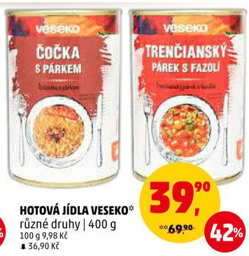 Hotová konzervovaná jídla Veseko