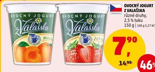 Jogurt ovocný z Valašska Mlékárna Valašské Meziříčí