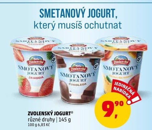 Jogurt smetanový ochucený Zvolenský