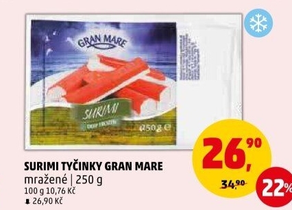 Krabí tyčinky mražené Gran Mare