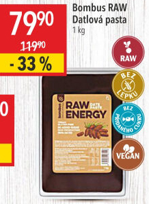 Datlová pasta Raw Energy Bombus