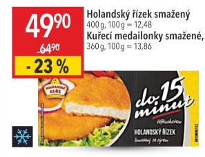 Řízek kuřecí holandský smažený mražený Vodňanské kuře