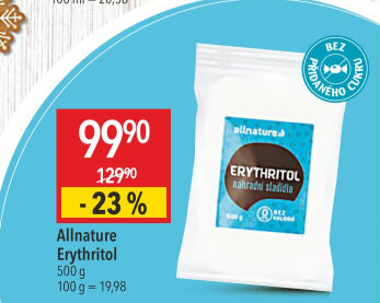 Sladidlo Erythritol Allnature
