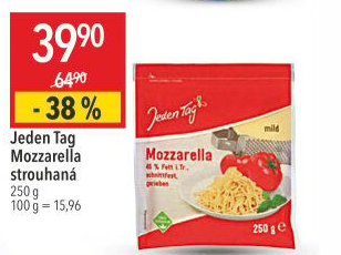Sýr Mozzarella strouhaná Jeden Tag