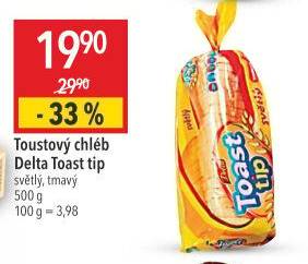 Toustový chléb Toast tip Delta