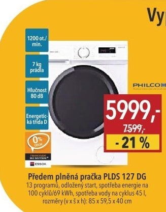 Pračka Philco PLDS 127 DG
